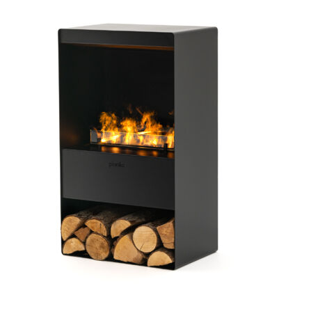 Planika – Steamy, camino elettrico autoportante a vapore d’acqua con effetto fiamma 3D, telecomando, funzione umidificatore d’aria e set di oli per aromaterapia inclusi