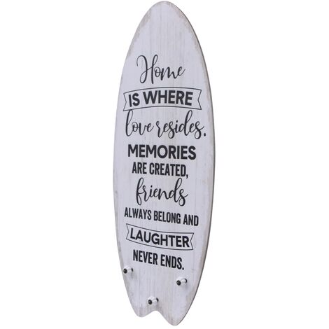 Plankenschild Wanddeko Home mit 3 Haken