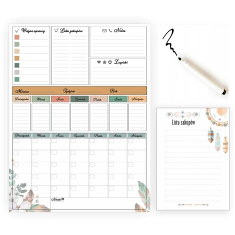 Planner autoadesivo Lavagna flessibile cancellabile a secco con magneti Calendario