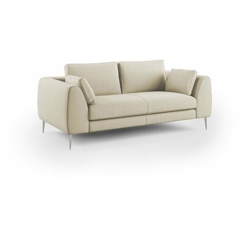 Plano Divano moderno in microfibra tecnica smacchiabile T11 196 cm panna