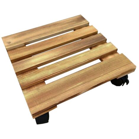 Plant Caddy Mobile Heavy Duty Verrouillable paissie Support de Plante Roulante en Bois avec Roues Universelles pour Intérieur Extérieur Carré