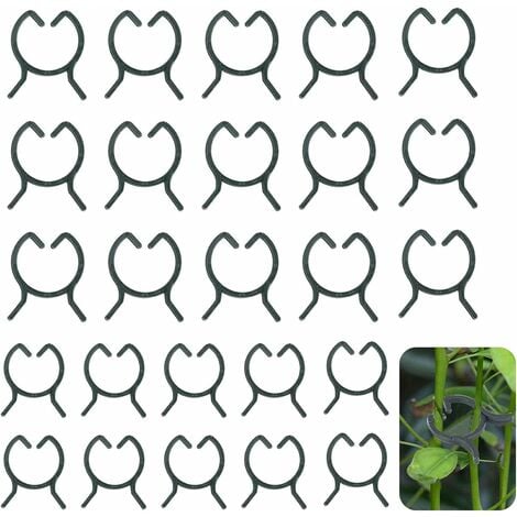 Plant Clips 200 Pieces Garden Plant Clips Tomato Flower Vine Clips Plastic Plant Clips for Garden Vine Vegetable Tomatoes Fix Climbing Plants Two Sizes-DENUOTOP