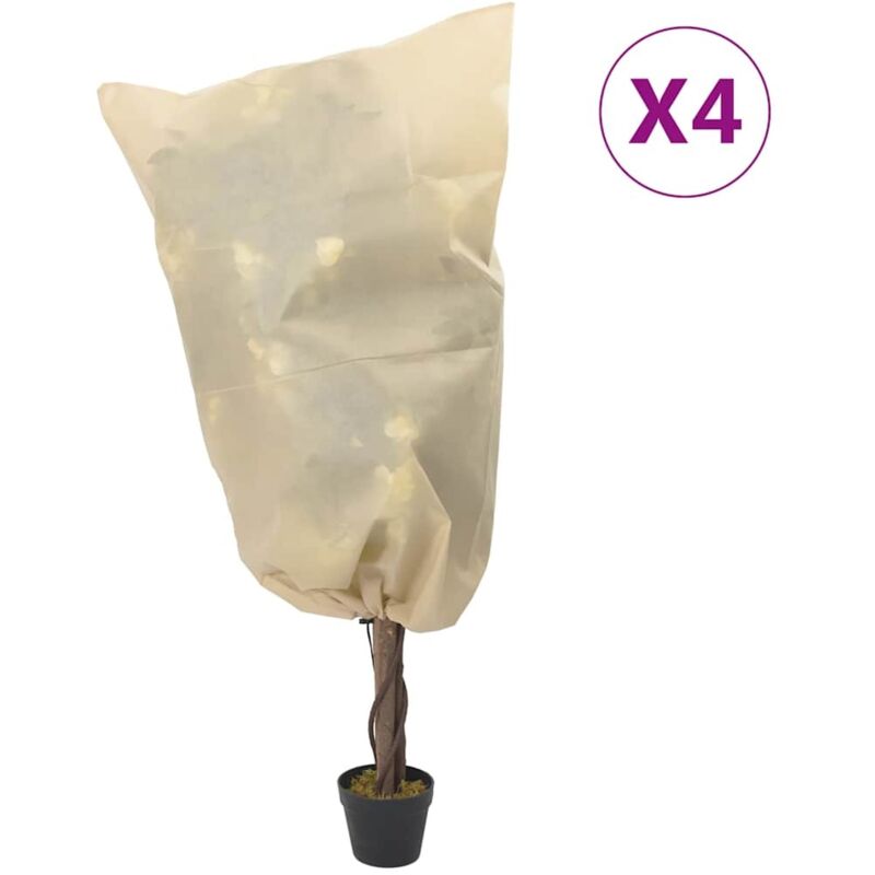 Plant Fleece Covers With Drawstring 4 Pcs 70 G/m² 0.8x1 M Vidaxl