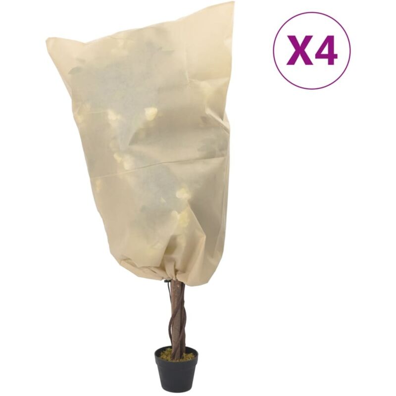 Plant Fleece Covers With Drawstring 4 Pcs 70 G/m² 0.8x1.2 M Vidaxl