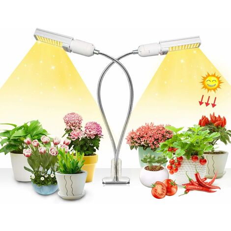 Plant Grow Light, Plant Lamp ， Packung mit 2 Vollspektrum-Glühbirnen, Plant Grow Lamp mit auswechselbarer E27-Glühbirne, professionell für blühende Früchte [Energieklasse A]
