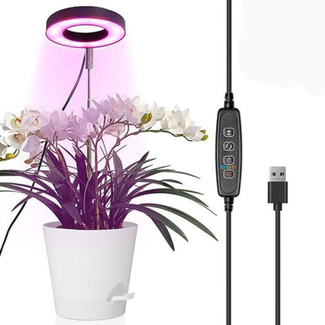 Plant Lamp, Full Spectrum Grow Light, Height Adjustable Plant Light with 3/9/12h Timer, 10 Brightness Levels, 3 Light Modes, Ideal for Seedlings, Succulents, Orchids [Energy Class]