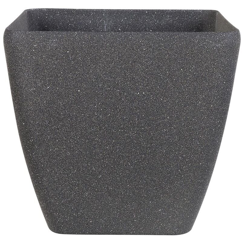 Beliani - Plant Pot Grey Stone Mixture Flower Pot Square Outdoor Indoor 42 x 42 cm Zeli