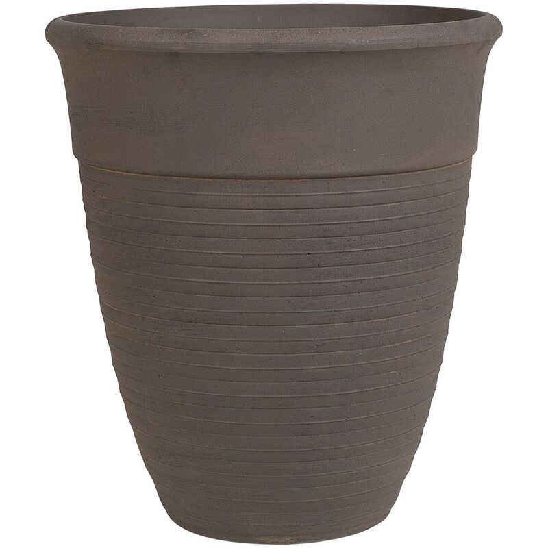 Plant Pot Brown Modern Indoor Outdoor Stone Mixture ø 43 cm Katalima
