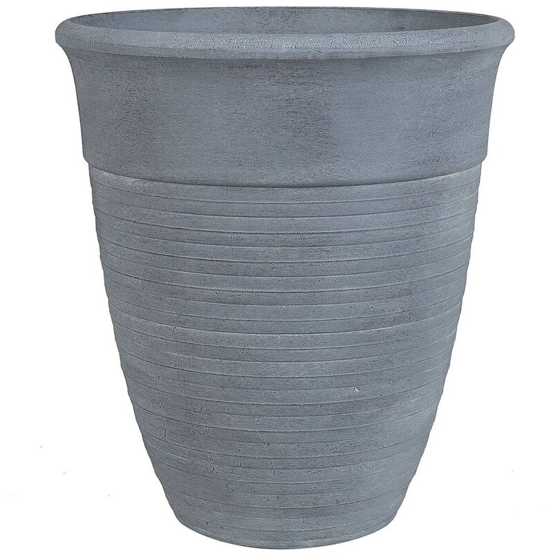 Beliani - Plant Pot Grey Modern Indoor Outdoor Stone Mixture ø 43 cm Katalima