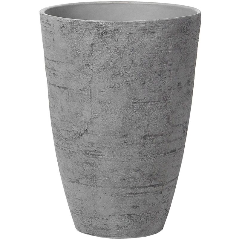 Flower Planter Tall Stone Garden Plant Pot Indoor Outdoor Grey 43x60 cm Camia