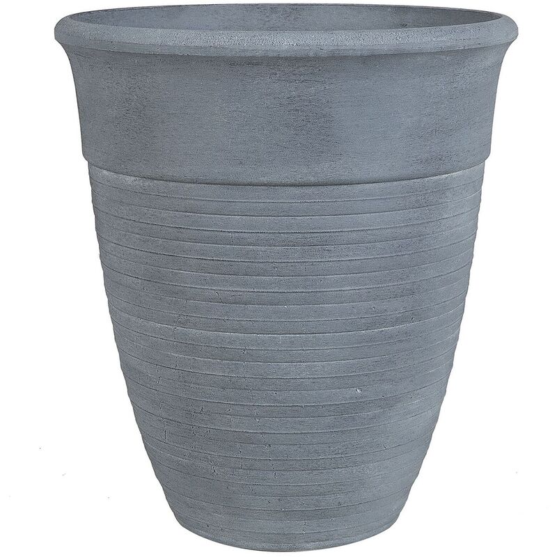 Plant Pot Grey Modern Indoor Outdoor Stone Mixture ø 50 cm Katalima