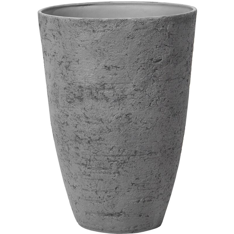 Flower Planter Tall Stone Garden Plant Pot Indoor Outdoor Grey 51x71 cm Camia