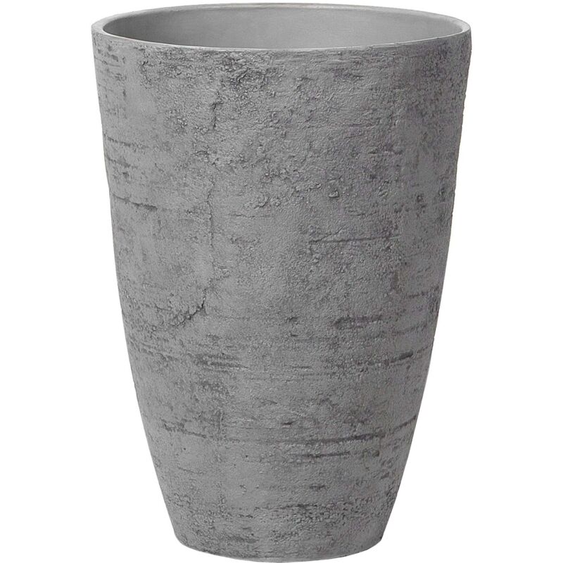 Beliani - Flower Planter Tall Stone Garden Plant Pot Indoor Outdoor Grey 43x60 Cm Camia