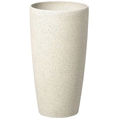 Plant Pot Planter Stone Fiberglass Natural Raw Garden Patio Beige Small Abdera