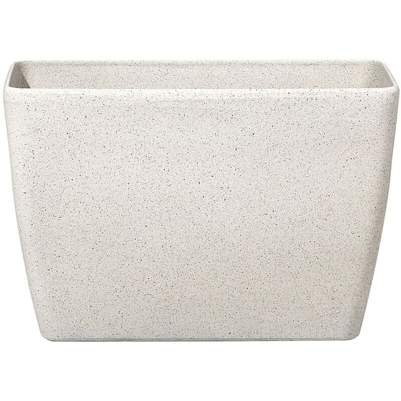 Beliani - Plant Pot Planter Stone Fiberglass Natural Garden Patio 60x27x41cm Beige Baris