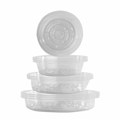 Plant Saucers - Set of 18 | Pukkr - Clear