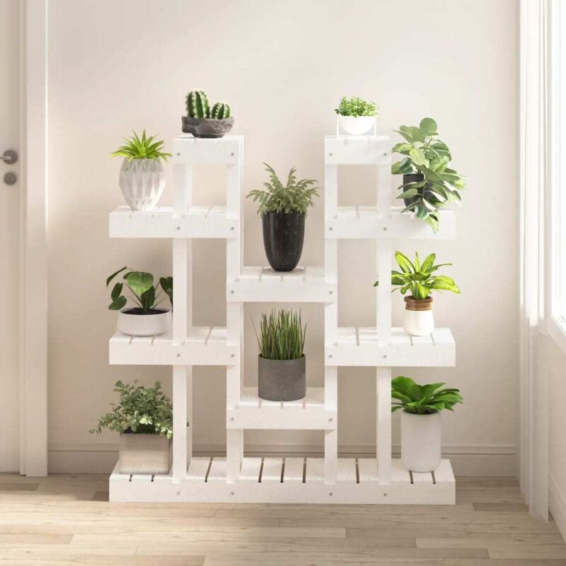 Vidaxl - Plant Stand White 104.5x25x109.5 Cm Solid Wood Pine