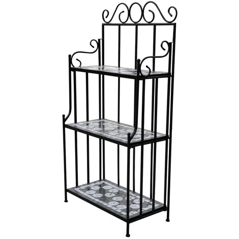 main image of "New Metal Plant Stand Display 3-Shelf Stand Mosaic Home Garden Decor 3 Colours"