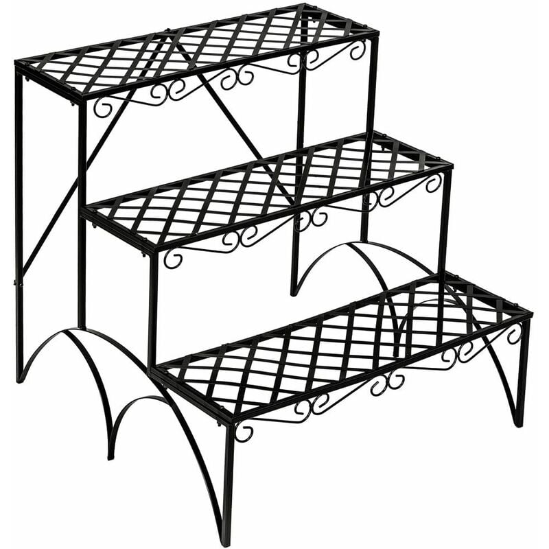 Plant stand with 3 levels - outdoor plant stand, pot stand, plant shelf ...