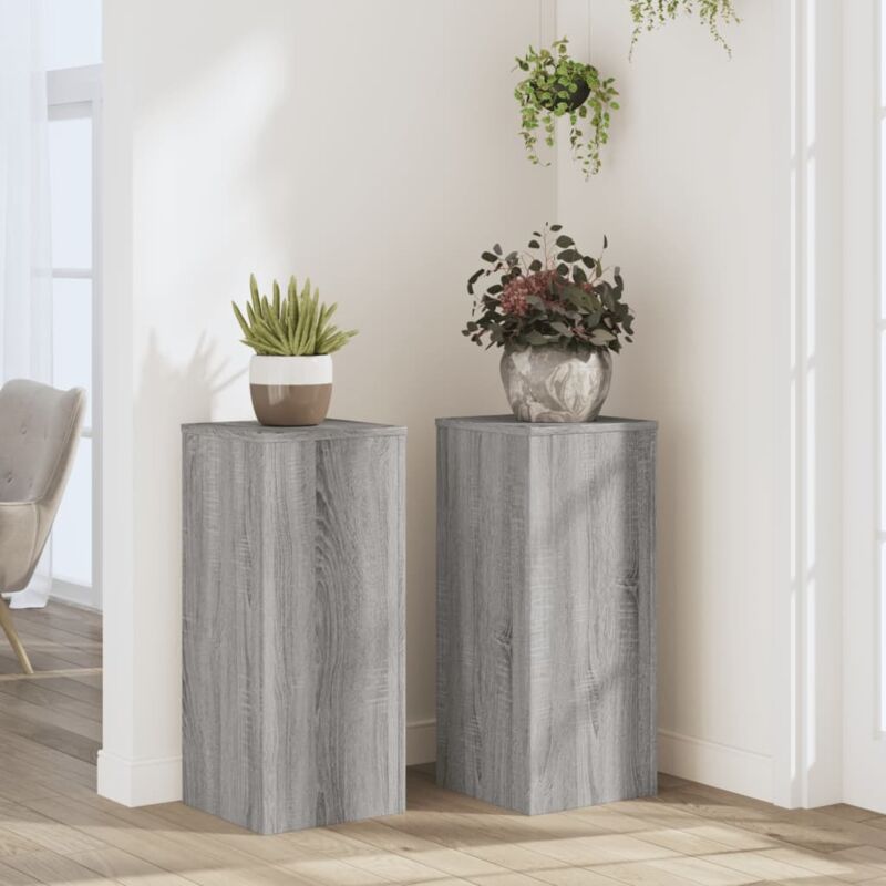 Vidaxl - Plant Stands 2 pcs Grey Sonoma 30x30x70 cm Engineered wood