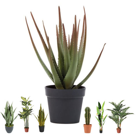 Planta Artificial Aloe 81cm con Macetero  Plantas de Plástico para Decoración de Jardín Interior y Exterior
