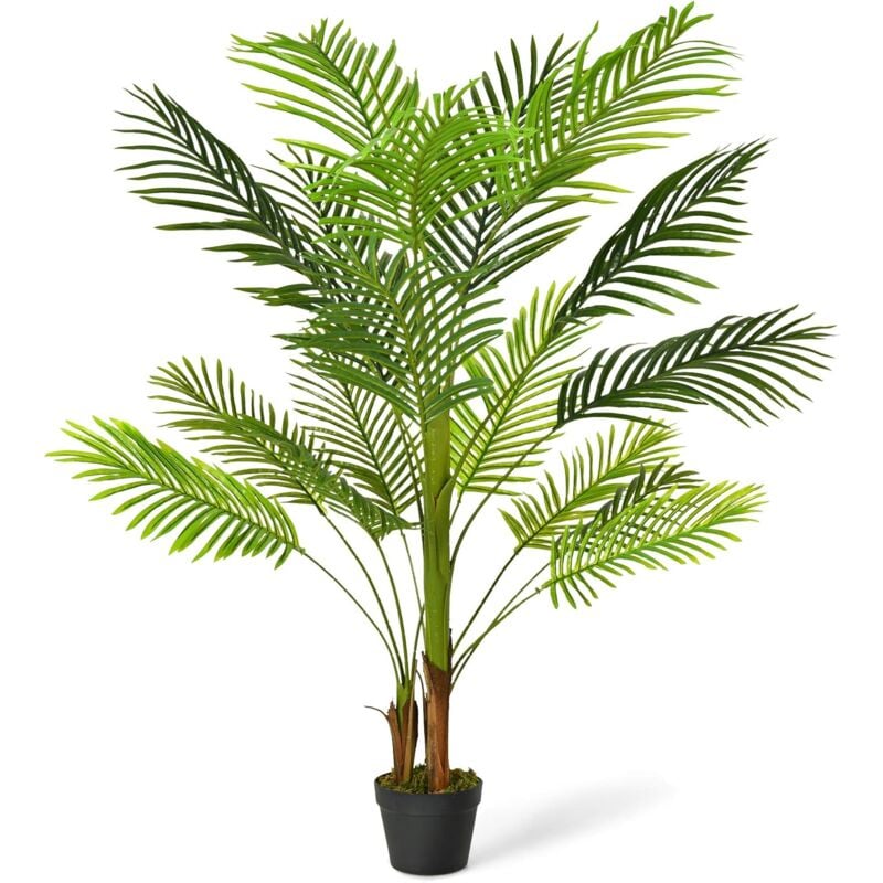

Planta Artificial Altura de 130 cm Palmera Artificial con Maceta Realísticas Planta Árbol Artificial para Oficina Hogar Decoración