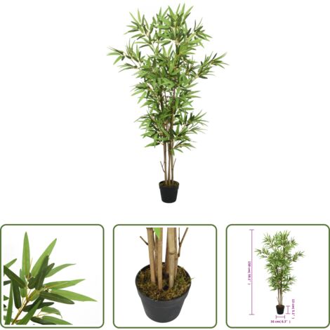 Planta artificial -  Árbol de bambú artificial con 828 hojas verde 150 cm
