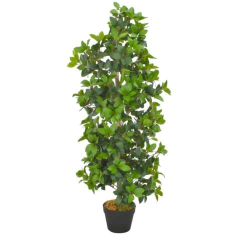 Planta artificial árbol de laurel con macetero 120 cm verde