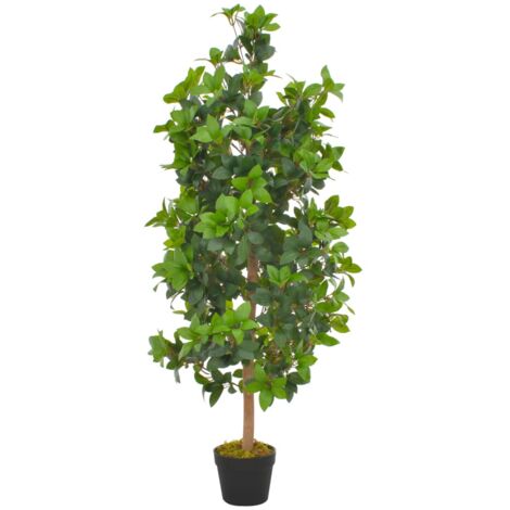 Planta artificial árbol de laurel con macetero 120 cm verde vidaXL