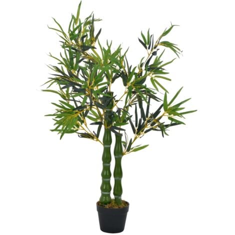 Planta artificial bambú con macetero 110 cm verde