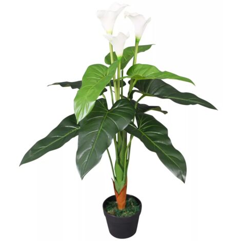 Planta artificial con maceta de alcatraz 85 cm blanco DEC021926