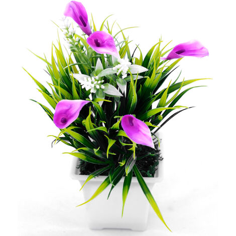 Planta artificial con maceta Morado