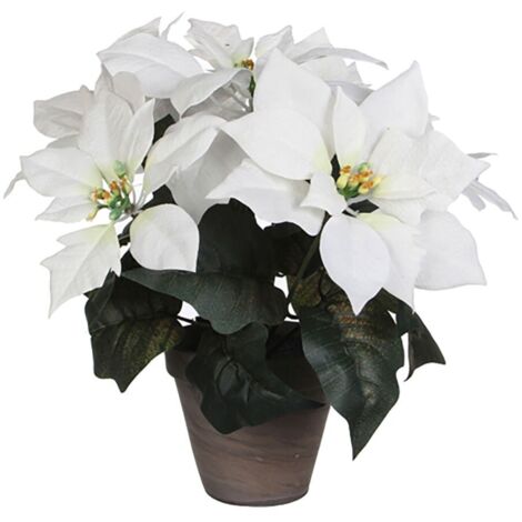Planta artificial de pascua blanca-poinsettia 27x35cm