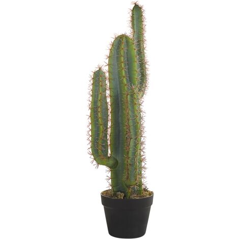 Planta artificial en maceta de material sintético verde negro 78 cm cactus accesorio interior Cactus