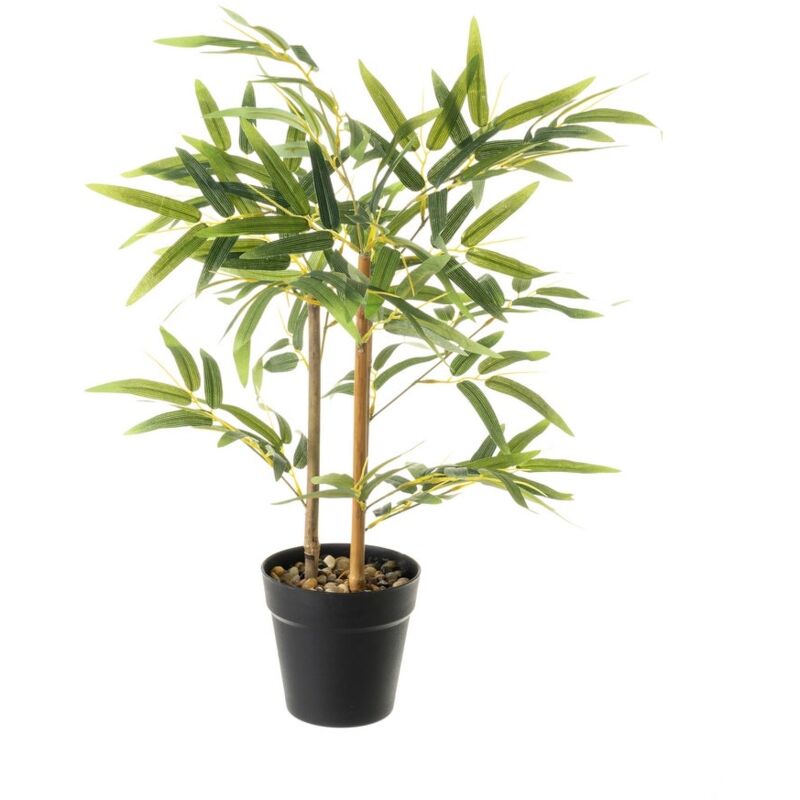 

Lolahome - Planta artificial hojas verde bambú de plástico de 63x14x14cm