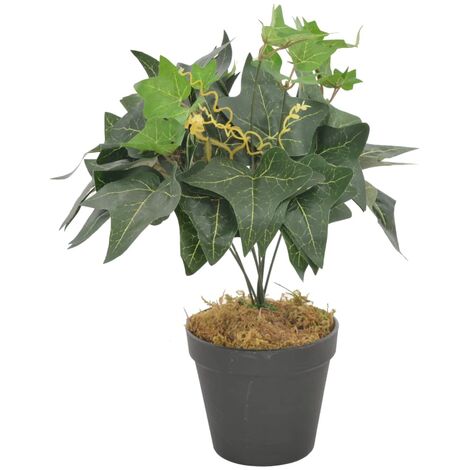 Planta artificial hojas yedra con macetero verde 45 cm