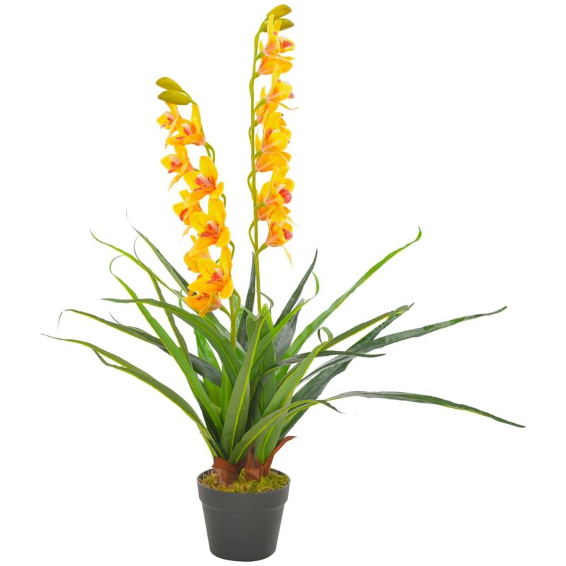 

Planta artificial orquidea con macetero 90 cm amarilla