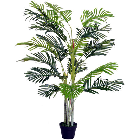 Planta artificial palmera 150 cm árbol artificial con maceta y musgo para decoración interior salón oficina balcón Ø18x150 cm