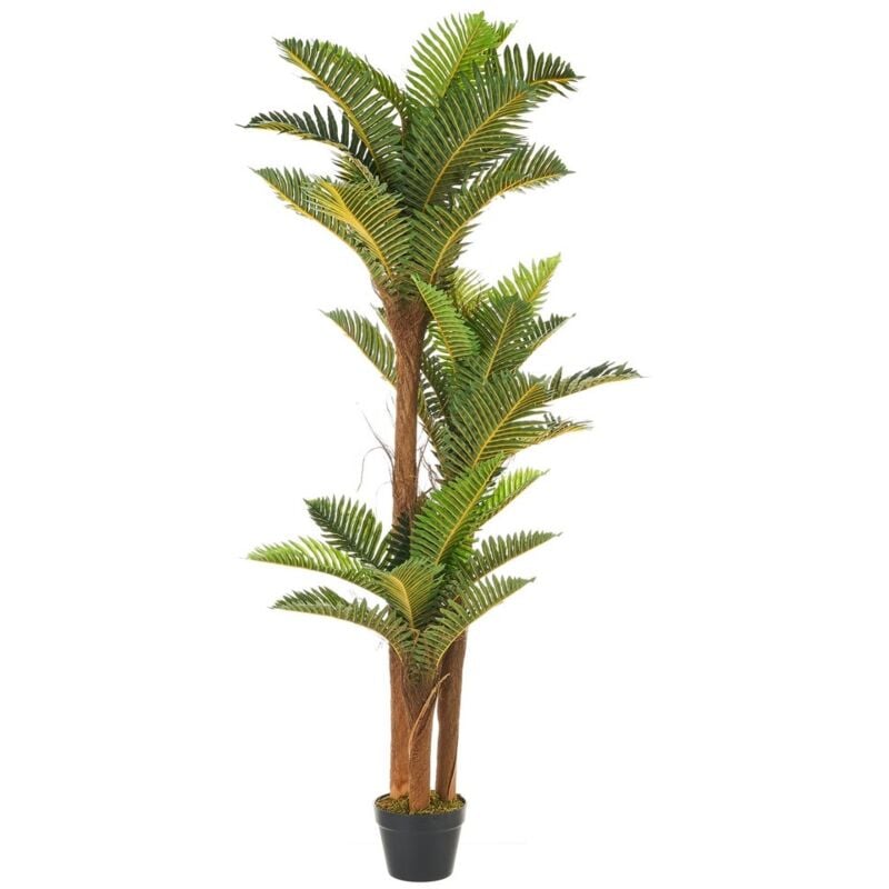 

Lolahome - Planta artificial palmera con maceta verde de plástico PE de 150 cm
