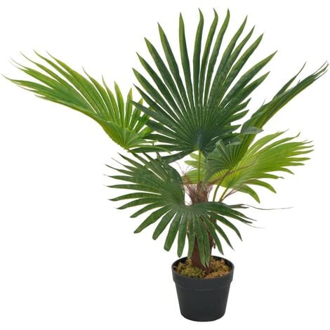 Planta artificial palmera con macetero 70 cm verde vidaXL