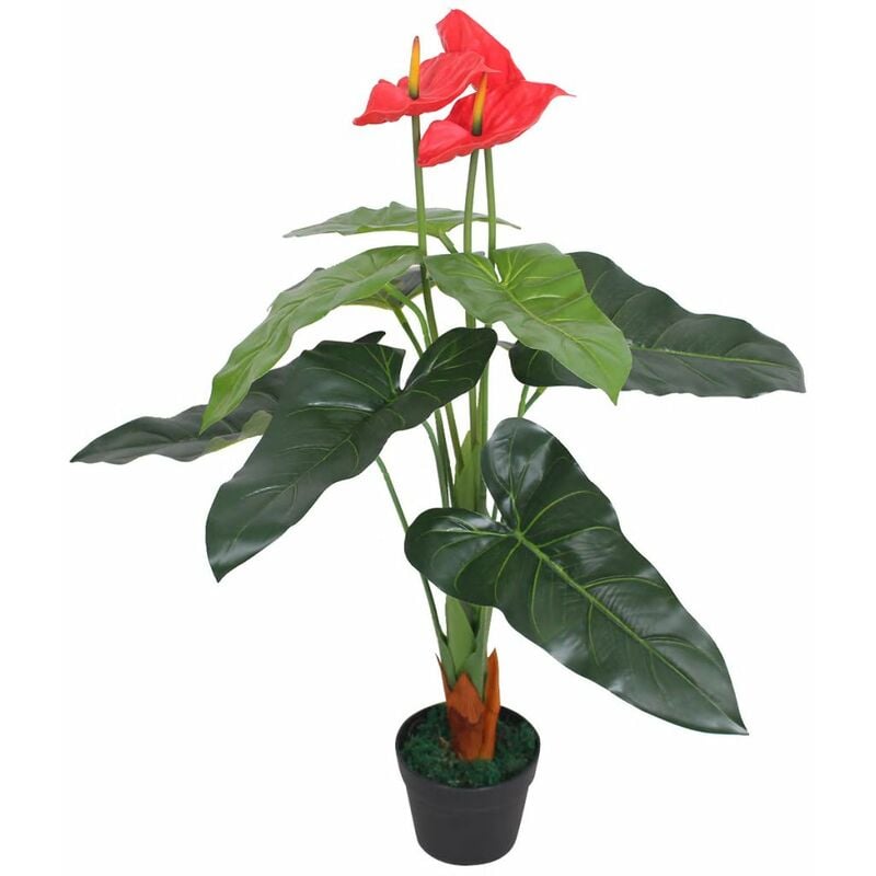 

Happyshopping - Planta de anturio artificial con maceta 90 cm roja y amarilla