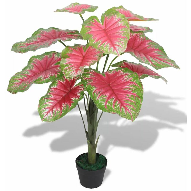 

Planta de caladium artificial con macetero 70 cm verde y roja