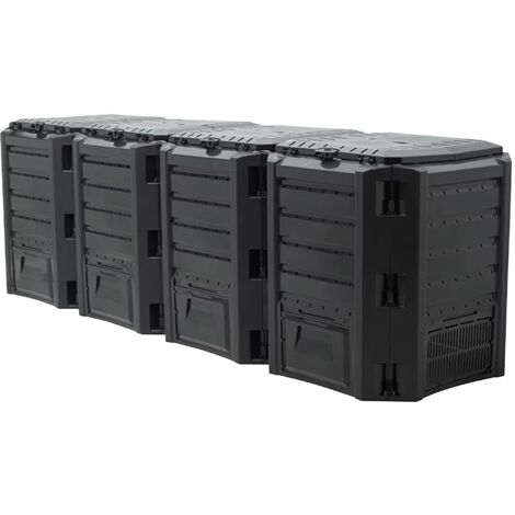 Planta de compostaje MODULE COMPOGREEN 1600L., dimensiones (mm) 2610x719x826, color Negro