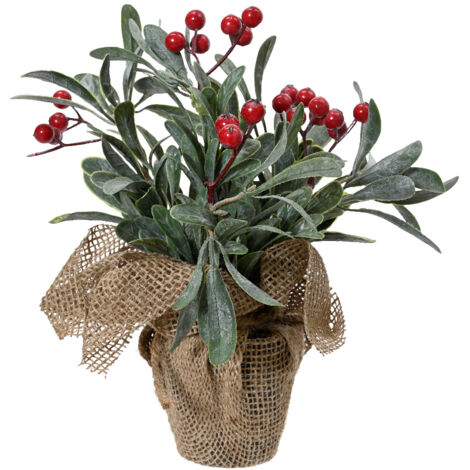 Planta de Navidad verde y roja 18x23 cm
