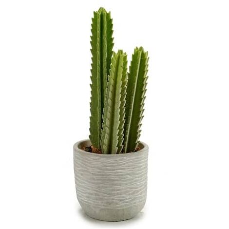 Planta de plastico cactus alto espinas 33 cm Verde - Verde