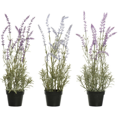 Planta de plástico lavanda con maceta