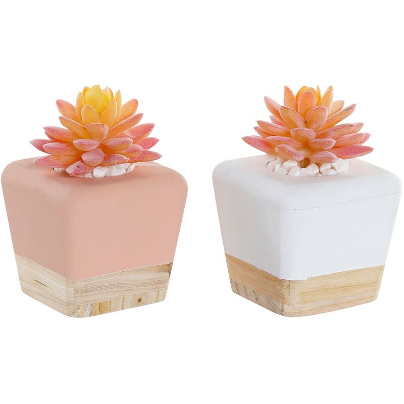 

Planta Decorativa DKD Home Decor Blanco Rosa Polietileno Gres (2 pcs) (8.7 x 8.7 x 13 cm)