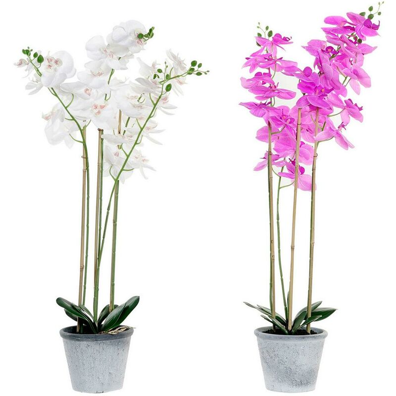 

Planta Decorativa DKD Home Decor Blanco Tela Gres Lila (2 pcs)