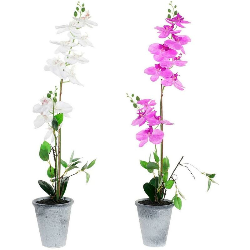 

Planta Decorativa DKD Home Decor Blanco Tela Gres Lila (2 pcs)