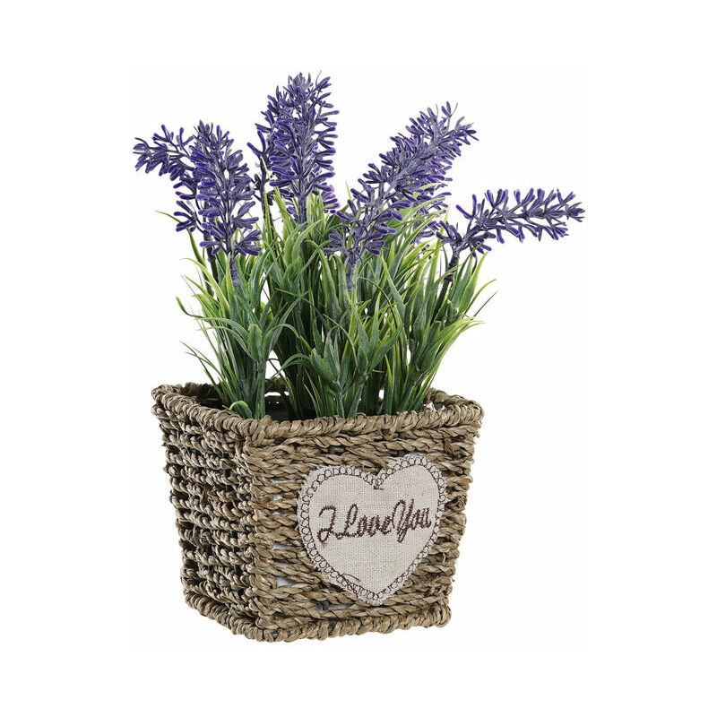

Planta Decorativa DKD Home Decor Metal Polietileno Natural Lila (12 x 12 x 22 cm)